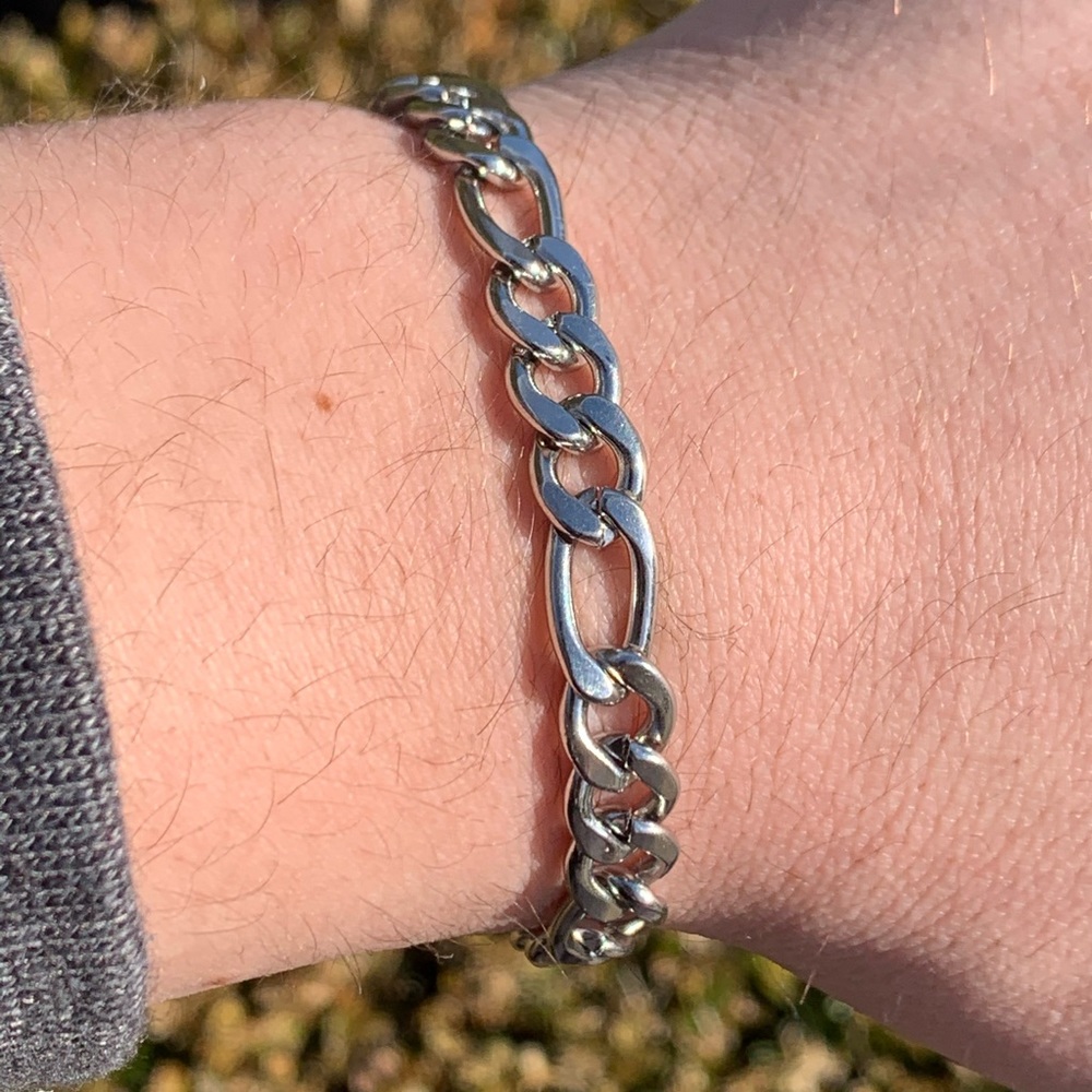 Figaro Bracelet Silver ADJUSTABLE